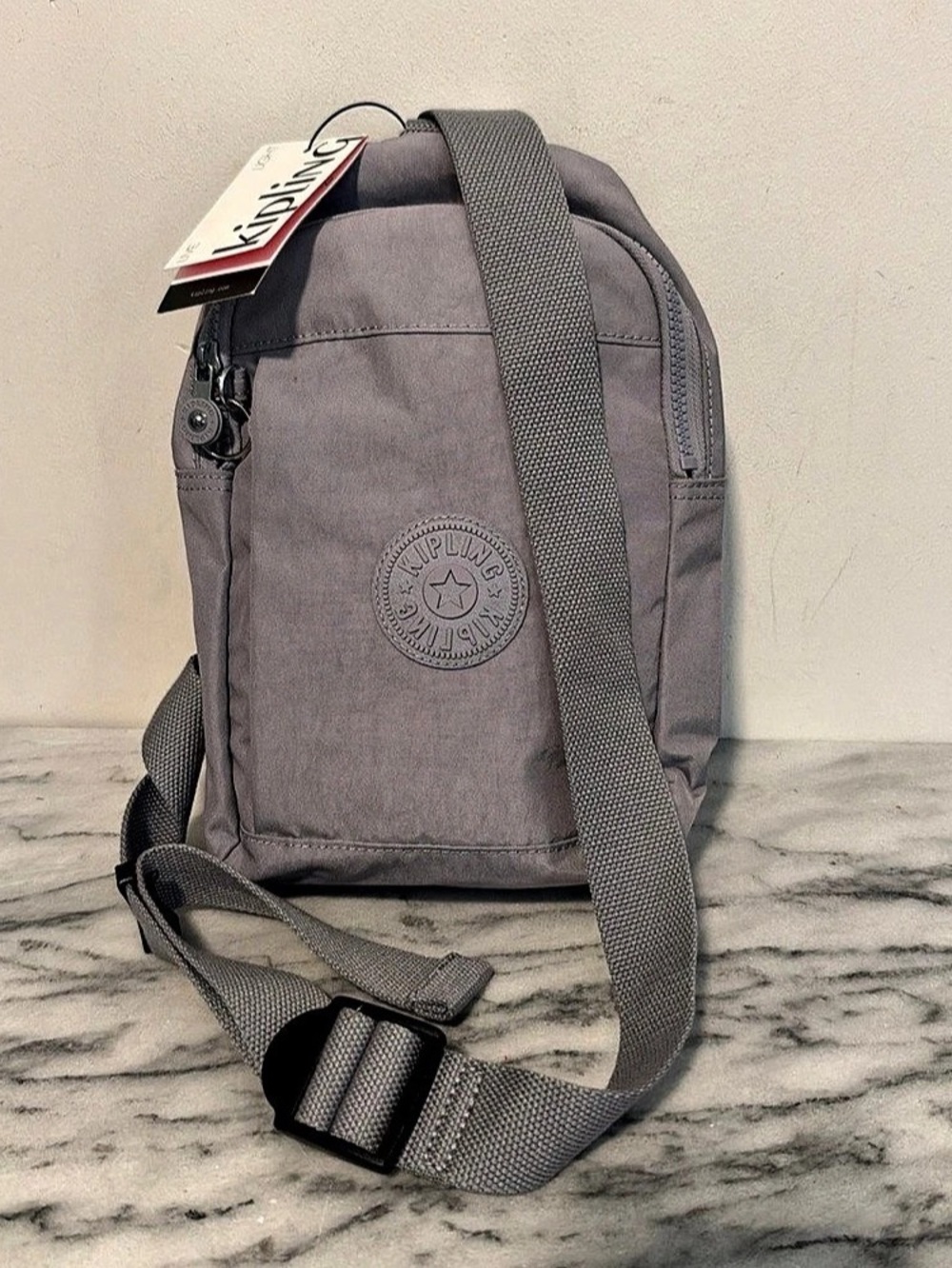 Kipling Klynn Sling Backpack Shoulder Bag KI1688 Dove Grey $109 NWT No Monkey